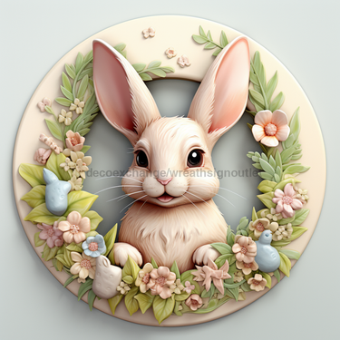 Easter Sign, 3D Bunny Look, DCO-12878, Sign For Wreath, 10